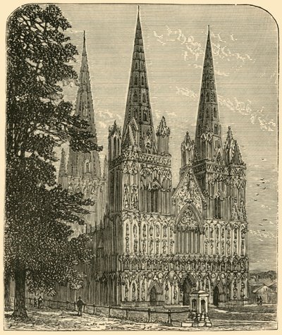 Lichfield Kathedrale - Die Westfront, 1898 von Unbekannt