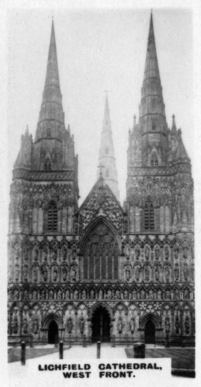 Lichfield Kathedrale, Westfront, Staffordshire von Unbekannt
