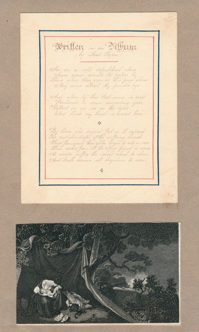 Zeilen in ein Album geschrieben, in Malta, ca. 1812 von Unbekannt