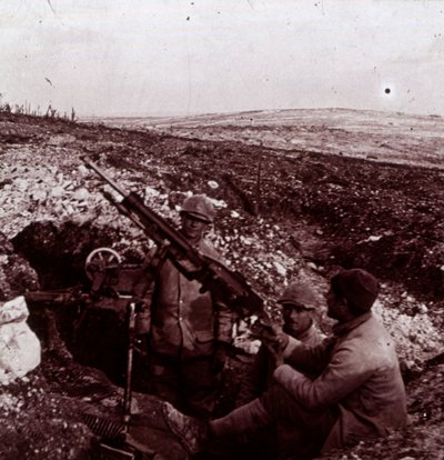 Maschinengewehre, Mount Kemmel, Flandern, Belgien, ca. 1914-1918 von Unbekannt
