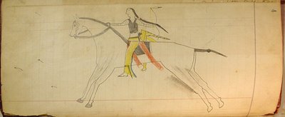 Maffet Ledger: Berittener Indianer, ca. 1874-81 von Unbekannt