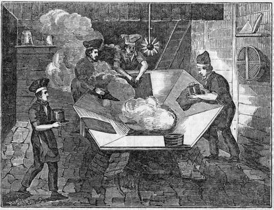 Herstellung von Biberhüten, 1835 von Unbekannt