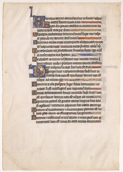 Manuskriptblatt aus einem königlichen Psalter von Unbekannt