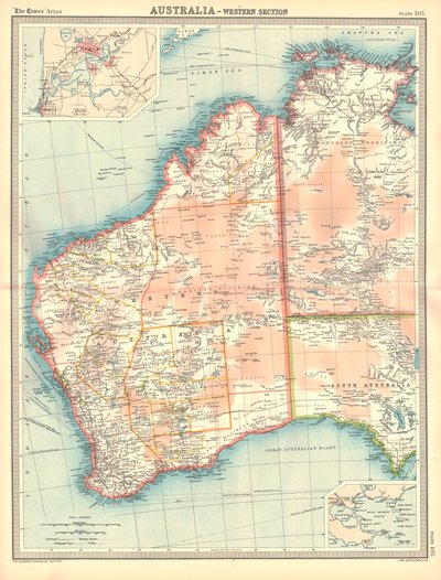 Karte von Australien - Westlicher Abschnitt von Unbekannt