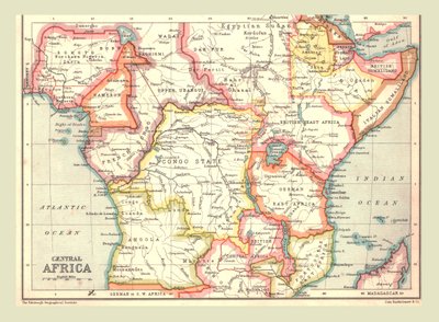 Karte von Zentralafrika, 1902 von Unbekannt