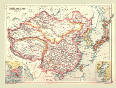 Karte von China und Japan, 1902 von Unbekannt