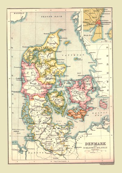 Karte von Dänemark, 1902 von Unbekannt