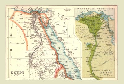 Karte von Ägypten, 1902 von Unbekannt