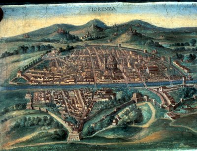 Karte von Florenz, 15. Jahrhundert von Unbekannt