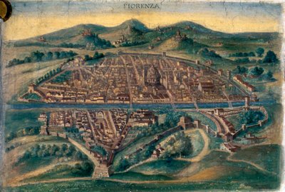 Karte von Florenz, 15. Jahrhundert von Unbekannt