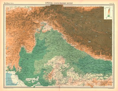 Karte von Indien - Nordwestlicher Abschnitt von Unbekannt