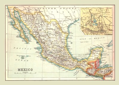 Karte von Mexiko, 1902 von Unbekannt