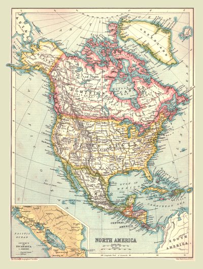 Karte von Nordamerika, 1902 von Unbekannt