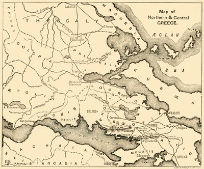 Karte von Nord- und Mittelgriechenland, 1890 von Unbekannt