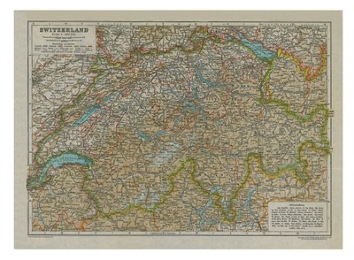 Karte der Schweiz von Unbekannt