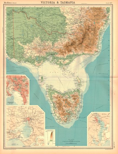 Karte von Victoria und Tasmanien von Unbekannt