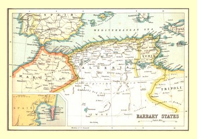 Karte der Barbareskenstaaten von Unbekannt