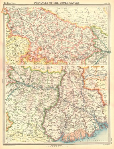 Karte der Provinzen des unteren Ganges von Unbekannt