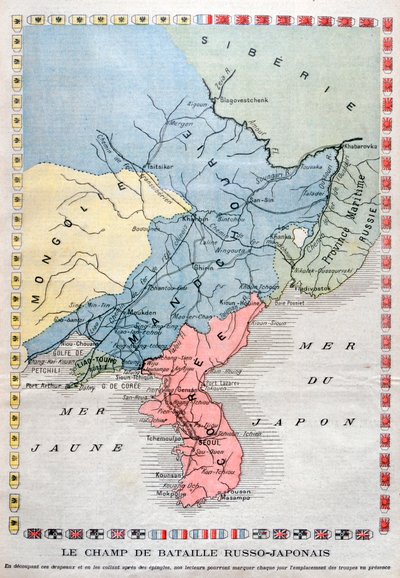 Karte des Russisch-Japanischen Krieges, 1904 von Unbekannt