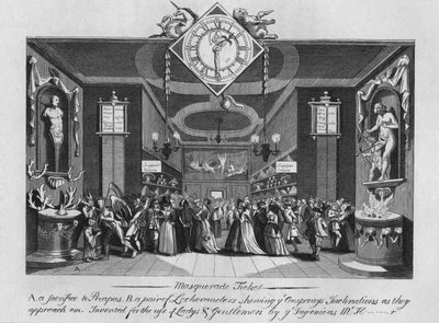 Maskenball-Ticket, 1727, 1827 von Unbekannt