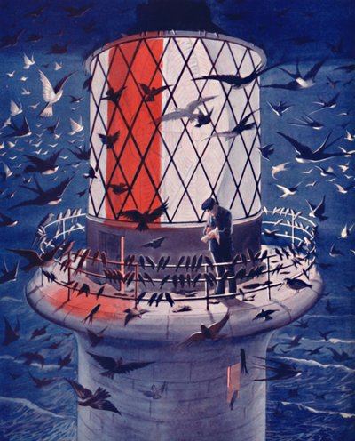 Zugvögel besuchen den Leuchtturm, 1935 von Unbekannt