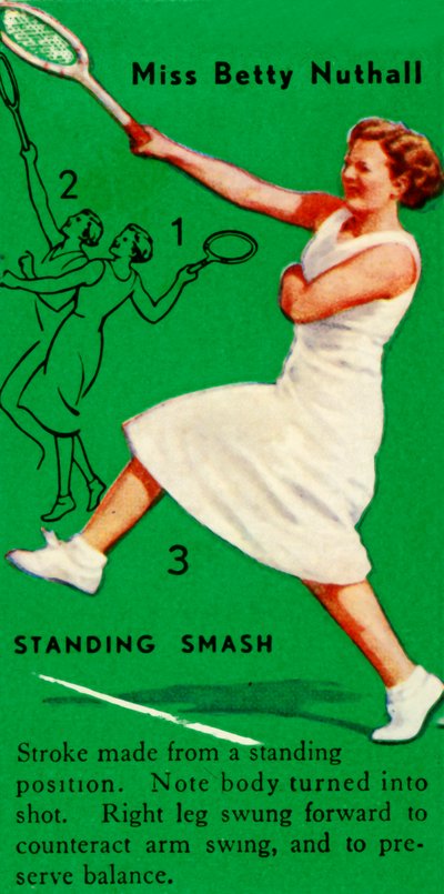 Miss Betty Nuthall - Stehender Schlag, ca. 1935 von Unbekannt