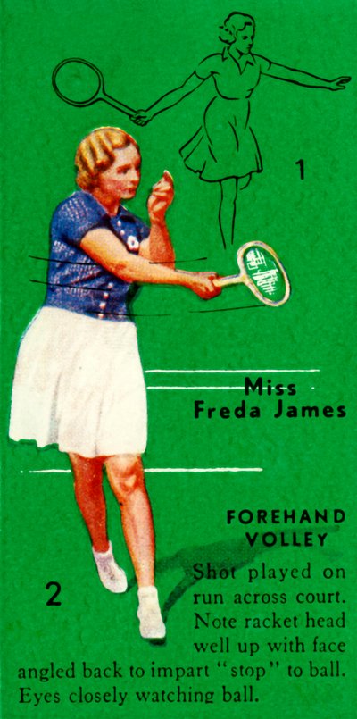 Miss Freda James - Vorhand Volley, ca. 1935 von Unbekannt