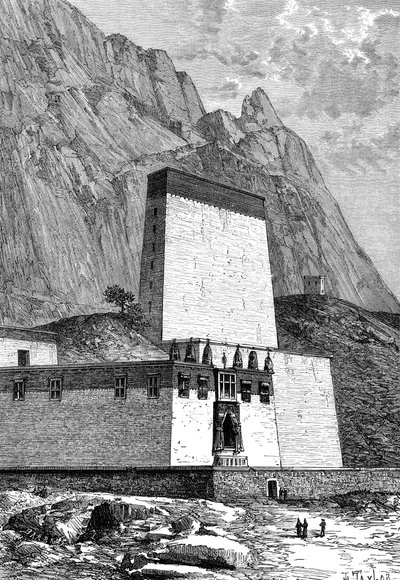 Kloster in Shigatze, Tibet, um 1890 von Unbekannt