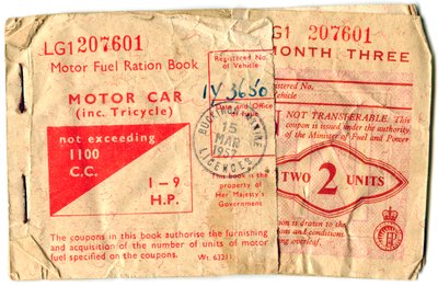 Kraftstoffrationierungsbuch, 1957 von Unbekannt
