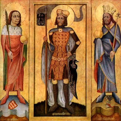 Mulhouse Altarbild, geöffnet, ca. 1385 1955 von Unbekannt