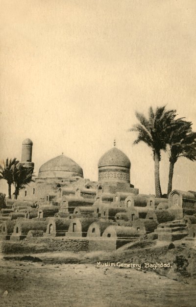 Muslimischer Friedhof, Bagdad von Unbekannt