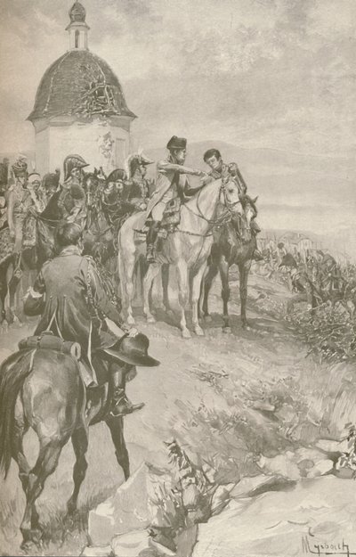Napoleon und sein Stab bei Austerlitz, 1896 von Unbekannt