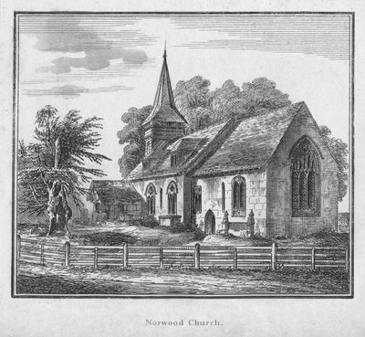 Norwood Kirche, ca. 1792 von Unbekannt