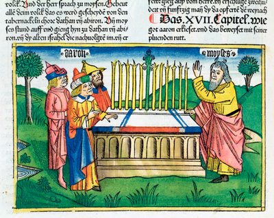 Numeri 17:1-11: Aarons Stab blüht auf dem Altar von Unbekannt