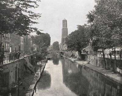 Alter Kanal und Domturm, Utrecht, Niederlande, 1895 von Unbekannt
