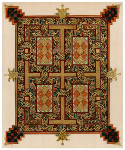 Seite aus den Lindisfarne-Evangelien, 710-721 n. Chr. von Unbekannt