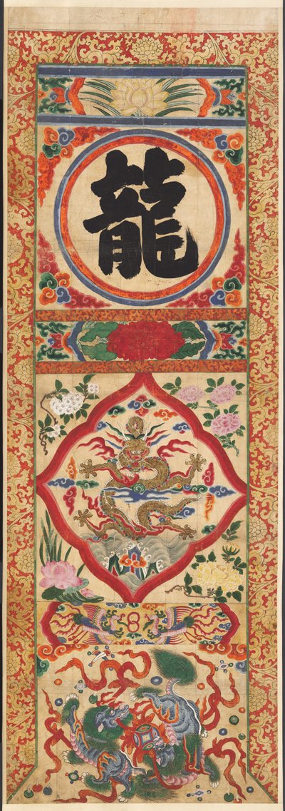 Bemalte Tafel des Charakterdrachen von Unbekannt