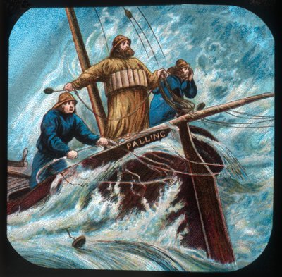 Palling Boot: Das Werfen der Rettungsleine, ca. 1900 von Unbekannt