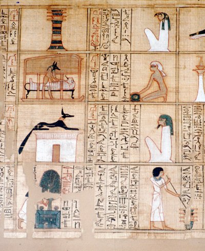 Papyrus, Einbalsamierung, Anubis, antikes Ägypten, ca. 10. Jahrhundert v. Chr. von Unbekannt