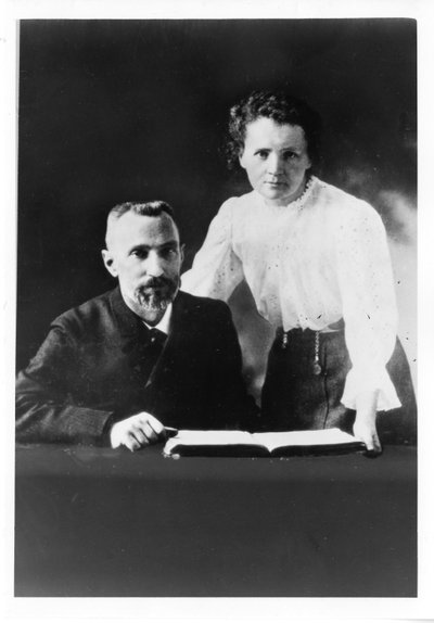 Pierre Curie und Marie Sklodowska Curie von Unbekannt