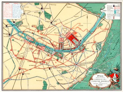 Plan der Weltausstellung, Paris, 1889 von Unbekannt