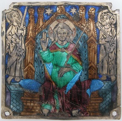 Plakette mit Christus in Majestät, Katalanisch, 14. Jahrhundert von Unbekannt