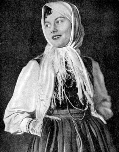 Polnische Frau in traditioneller Kleidung, 1936 von Unbekannt