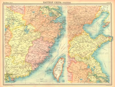 Politische Karte von Ostchina von Unbekannt