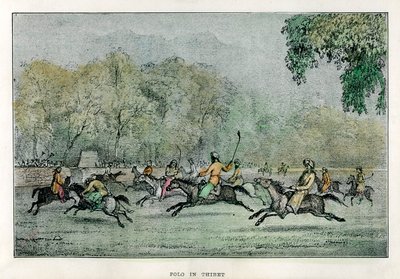 Polo in Tibet, 19. Jahrhundert von Unbekannt