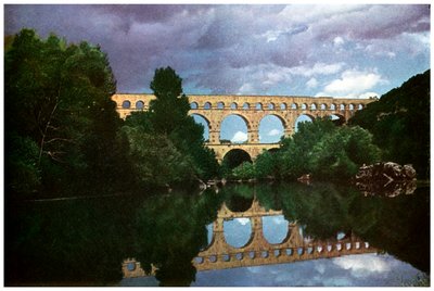 Pont du Gard, römisches Aquädukt, Nîmes, Frankreich, 1956 von Unbekannt