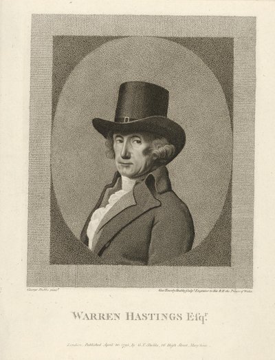 Porträt von Warren Hastings, Esq., veröffentlicht 1795 von Unbekannt