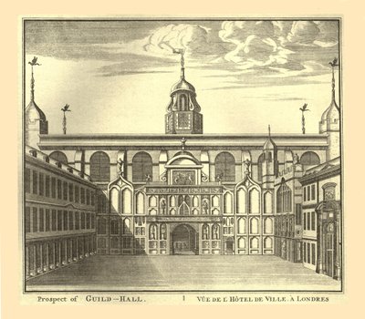 Aussicht auf die Londoner Guildhall, 1886 von Unbekannt