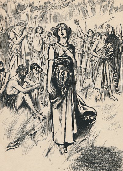 Königin Boadicea und ihre Soldaten, ca. 1907 von Unbekannt
