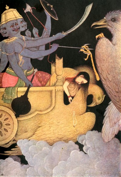 Ravana kämpft mit Jatayu, 1920 von Unbekannt